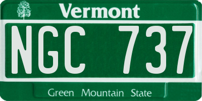 VT license plate NGC737