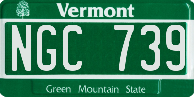 VT license plate NGC739