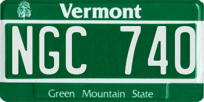 VT license plate NGC740