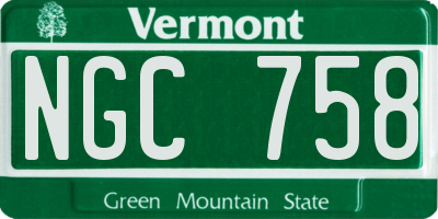 VT license plate NGC758