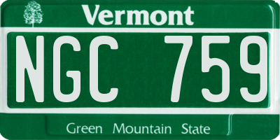 VT license plate NGC759