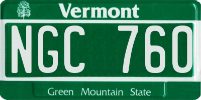 VT license plate NGC760