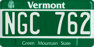 VT license plate NGC762