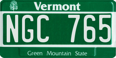 VT license plate NGC765
