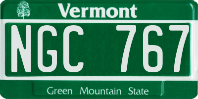 VT license plate NGC767