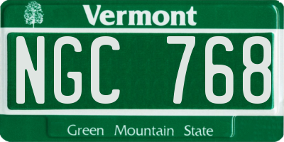 VT license plate NGC768