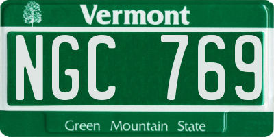 VT license plate NGC769