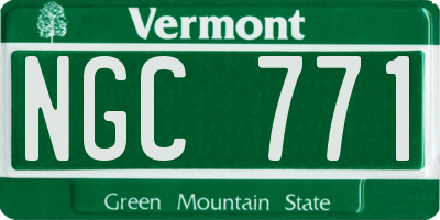 VT license plate NGC771