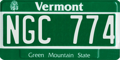 VT license plate NGC774