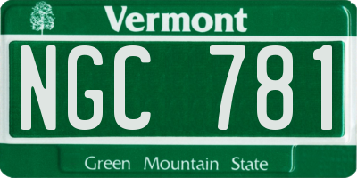 VT license plate NGC781