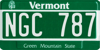 VT license plate NGC787