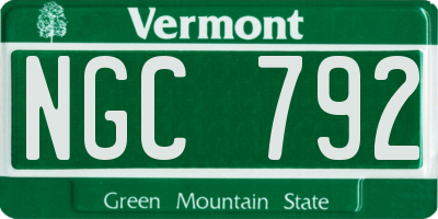 VT license plate NGC792