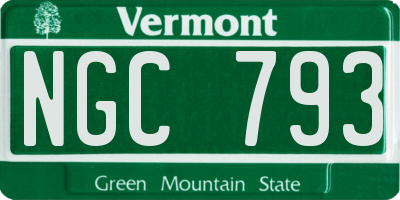VT license plate NGC793