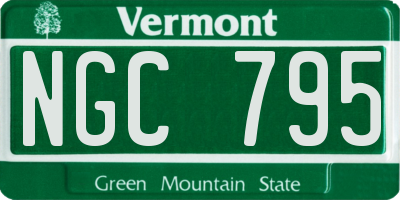 VT license plate NGC795