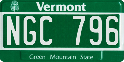 VT license plate NGC796