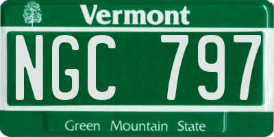 VT license plate NGC797
