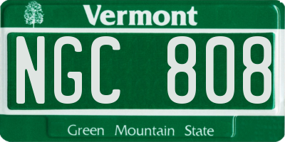 VT license plate NGC808