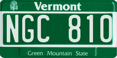 VT license plate NGC810