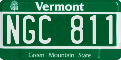 VT license plate NGC811
