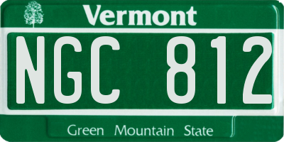 VT license plate NGC812