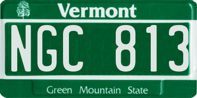 VT license plate NGC813