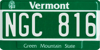 VT license plate NGC816