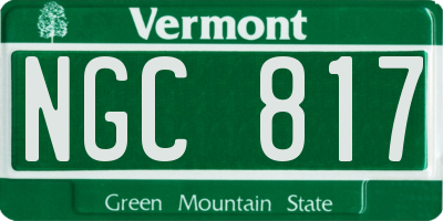 VT license plate NGC817
