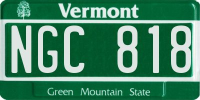 VT license plate NGC818
