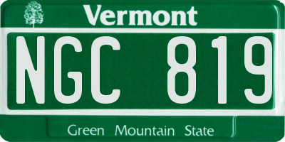 VT license plate NGC819