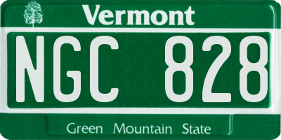 VT license plate NGC828