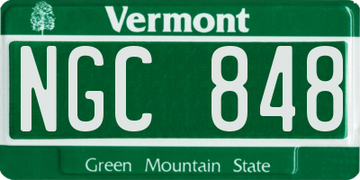 VT license plate NGC848