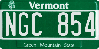 VT license plate NGC854