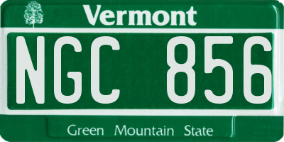 VT license plate NGC856