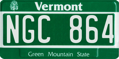 VT license plate NGC864