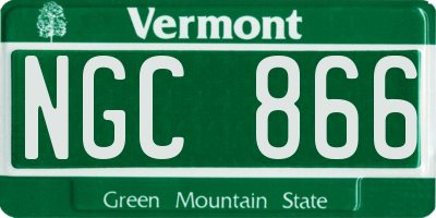 VT license plate NGC866