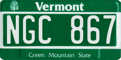 VT license plate NGC867