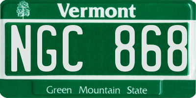 VT license plate NGC868