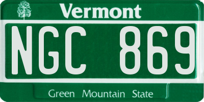 VT license plate NGC869