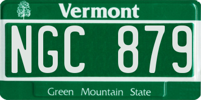VT license plate NGC879