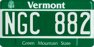 VT license plate NGC882