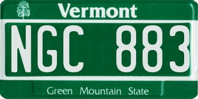 VT license plate NGC883
