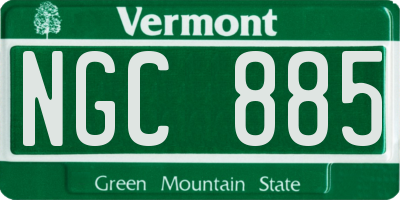 VT license plate NGC885