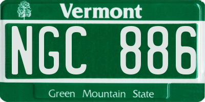 VT license plate NGC886