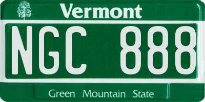 VT license plate NGC888