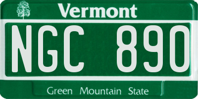 VT license plate NGC890