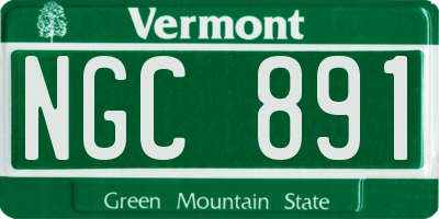 VT license plate NGC891