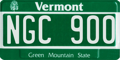 VT license plate NGC900
