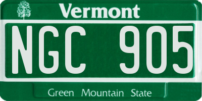 VT license plate NGC905