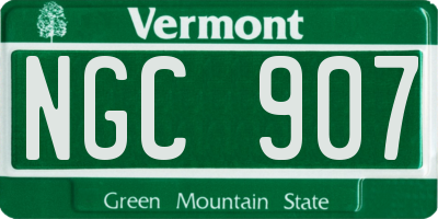 VT license plate NGC907
