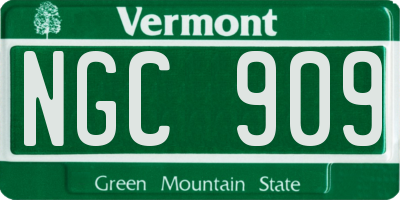 VT license plate NGC909